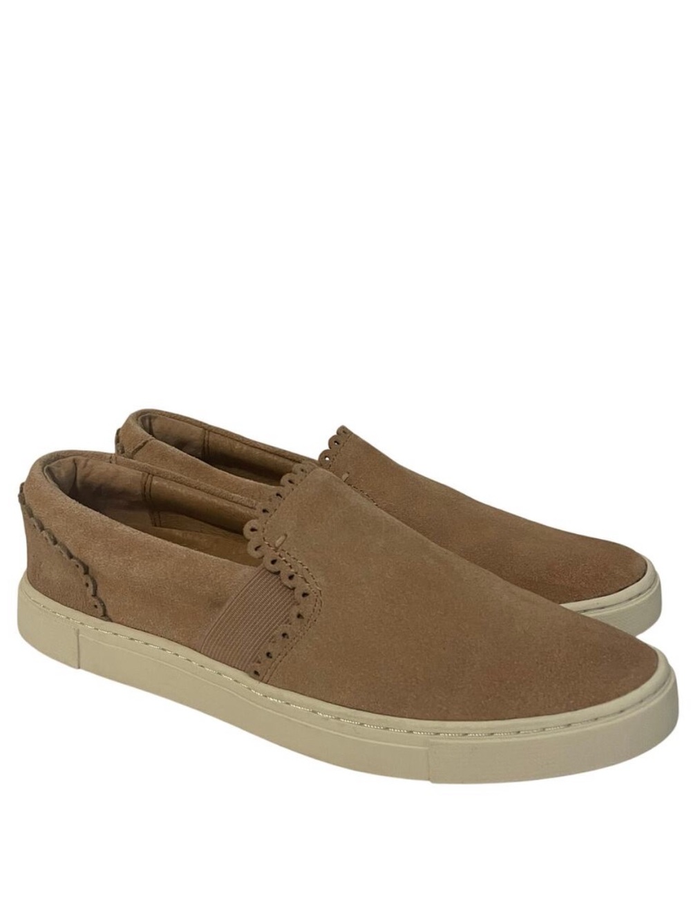 Frye Women’s Ivy Scallop Suede Slip On Sneakers Pale Blush Size 6.5